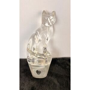 VTG CLEAR CAT DECORATIVE NIGHT LIGHT APPROX 5.5" *DOES NOT COME WITH LIGHT*